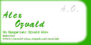 alex ozvald business card